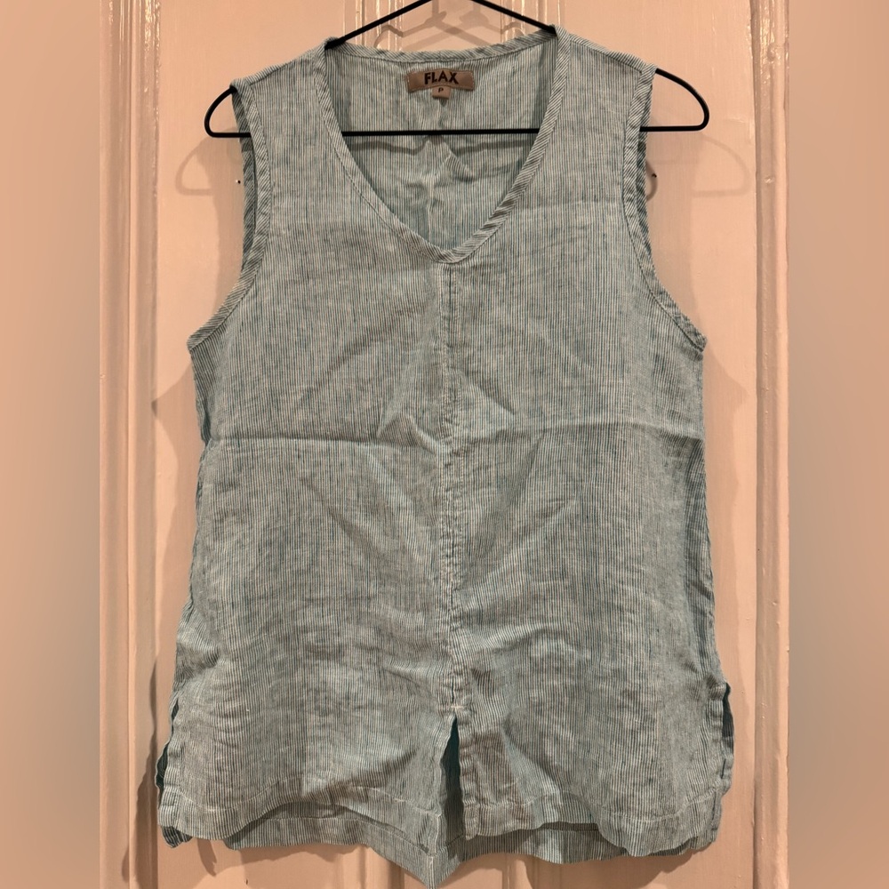 Flax Linen Light Green Sleeveless Top - Women’s Size Small